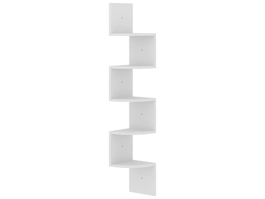 Étagère d'angle murale Blanc 19x19x123 cm Bois d'ingénierie