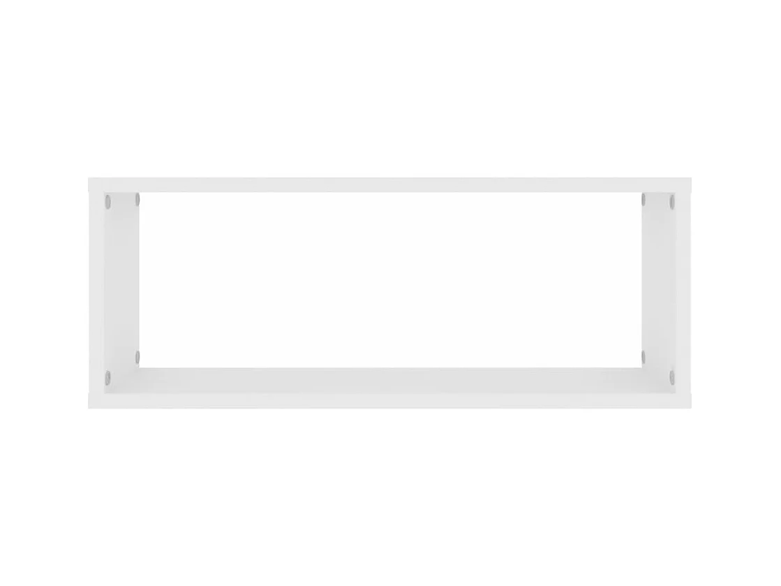 Prateleiras parede forma de cubo 6 pcs derivados madeira branco