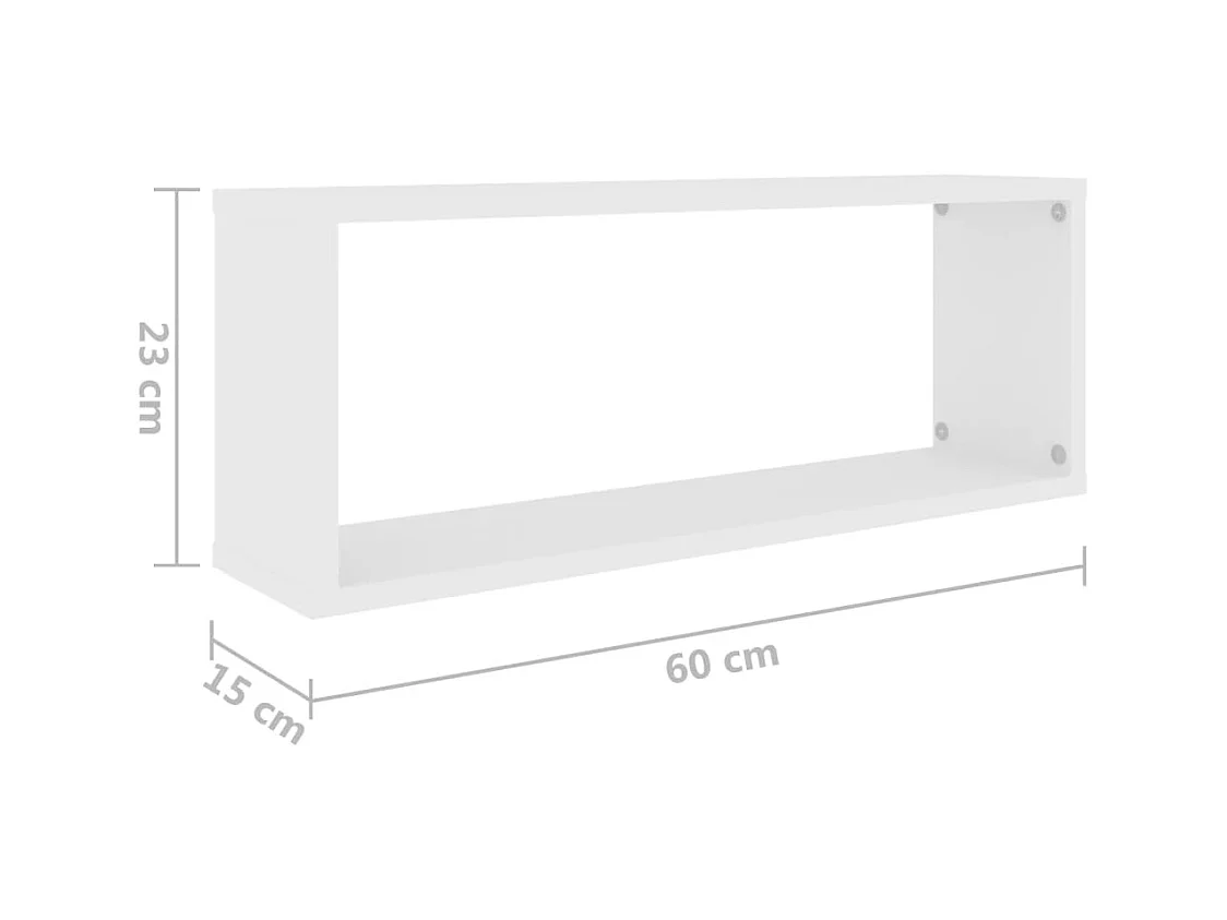 Prateleiras parede forma de cubo 6 pcs derivados madeira branco