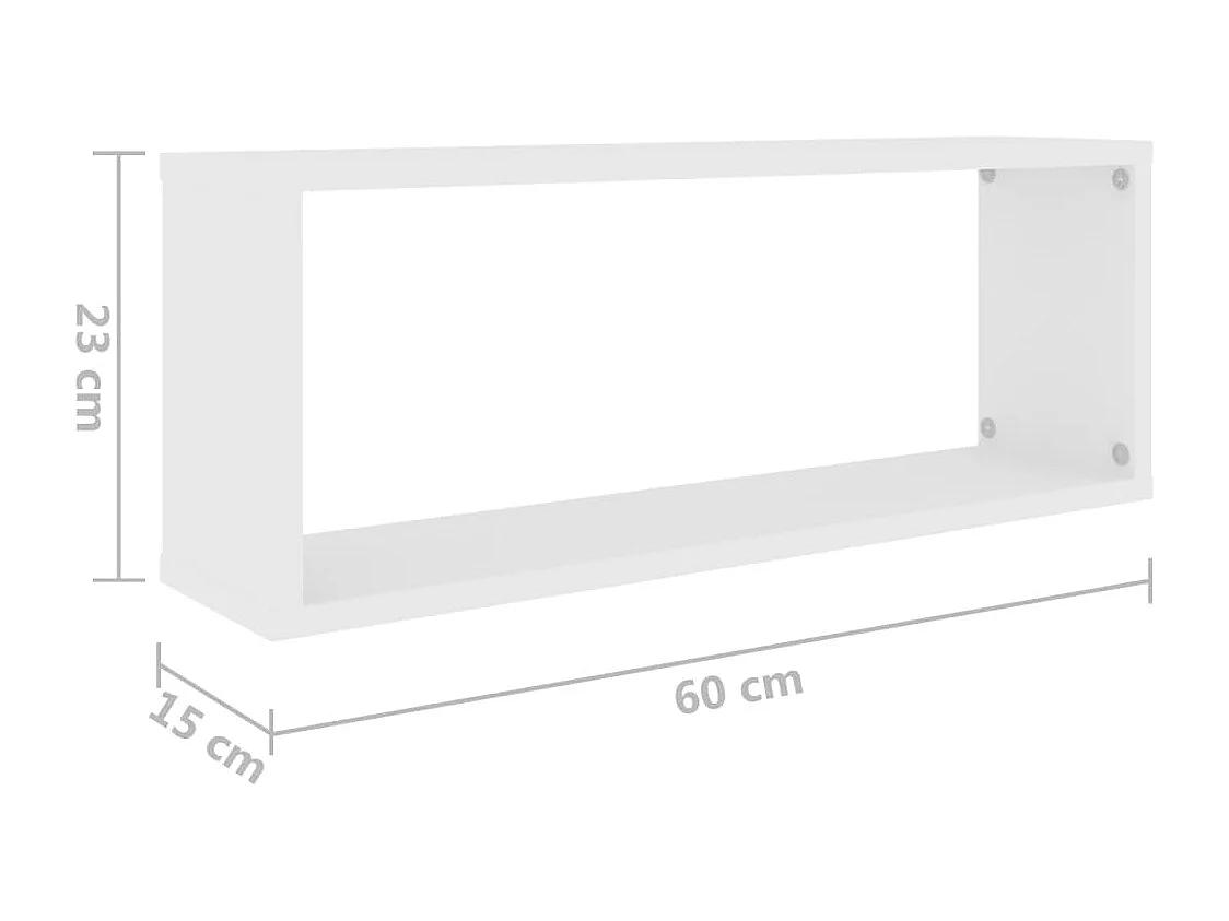 Prateleiras parede forma de cubo 6 pcs derivados madeira branco