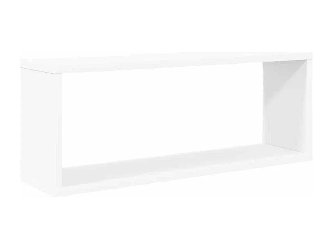 Prateleiras parede forma de cubo 6 pcs derivados madeira branco