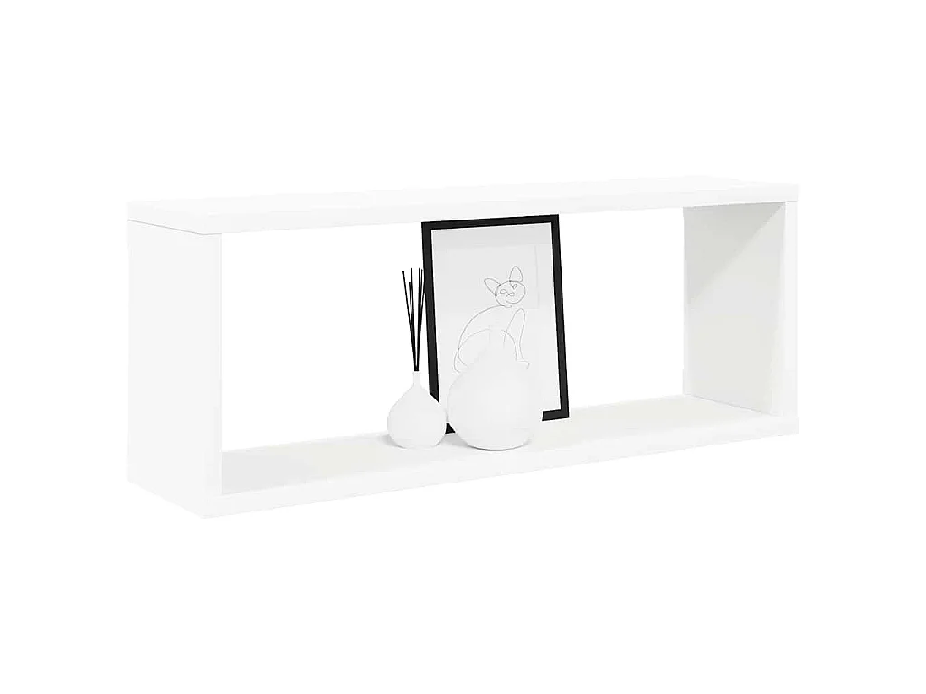 Étagères murales cube 6 pcs Blanc 60x15x23 cm Bois d’ingénierie