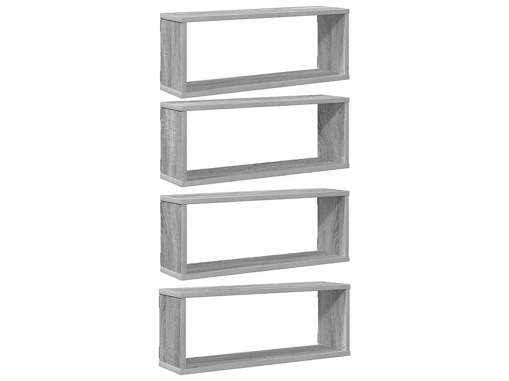 Würfelregale 4 Stk. Grau Sonoma 60x15x23 cm Holzwerkstoff