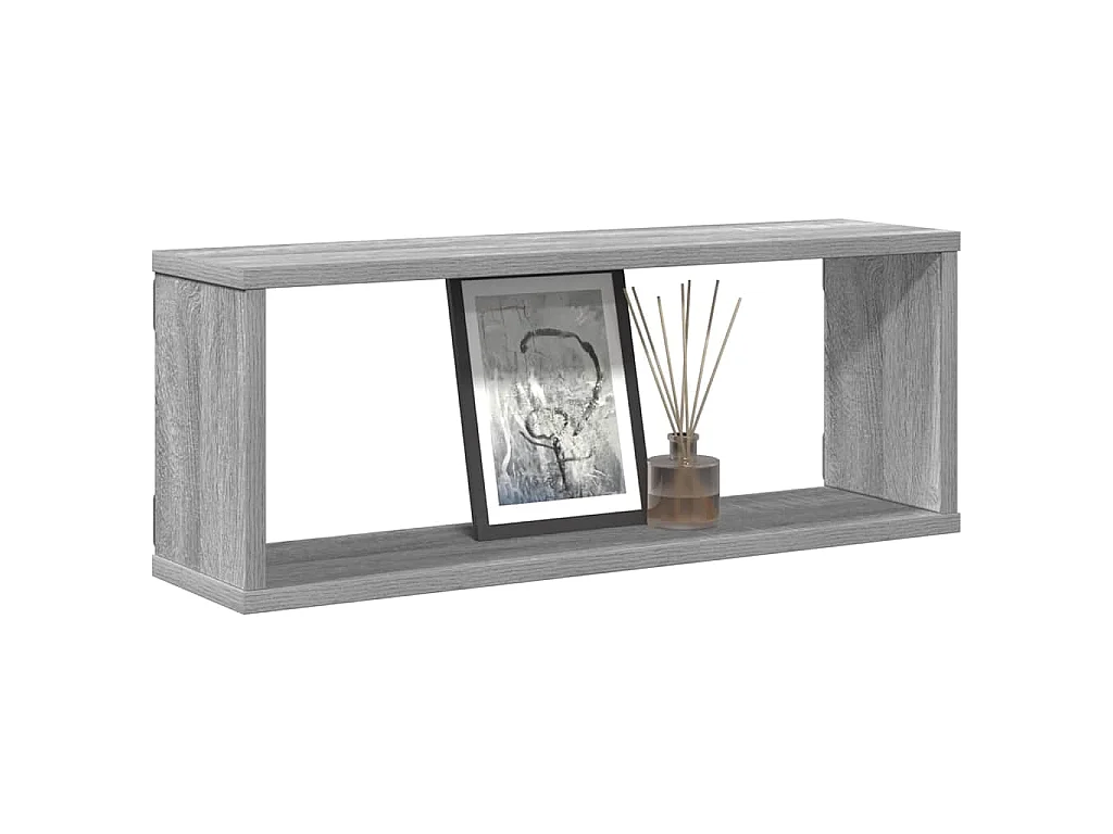 Wandschappen kubus 4 st 60x15x23 cm bewerkt hout grijs sonoma