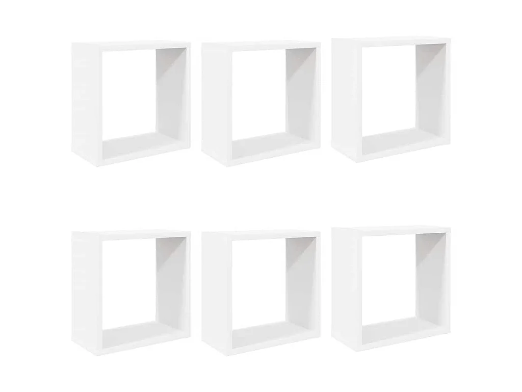Étagères cube murales 6 pcs blanc 30x15x30 cm