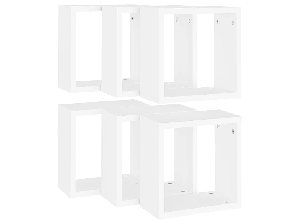 Étagères cube murales 6 pcs blanc 30x15x30 cm