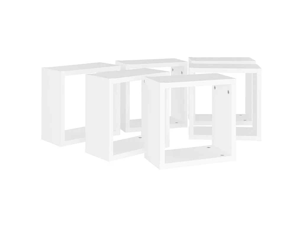 Étagères cube murales 6 pcs blanc 30x15x30 cm