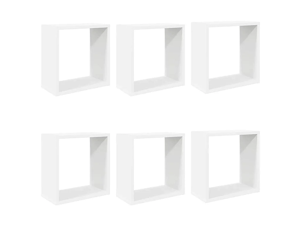 Étagères cube murales 6 pcs blanc 30x15x30 cm