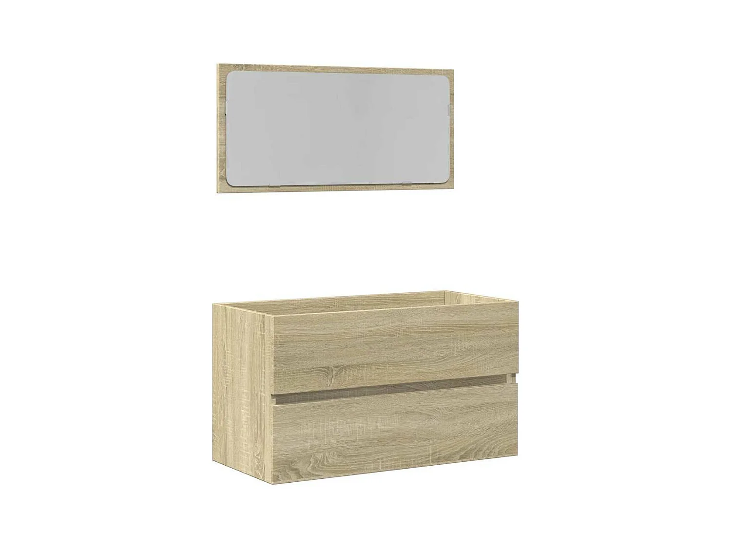 Meuble de salle de bain avec miroir chêne sonoma 80x38,5x45 cm