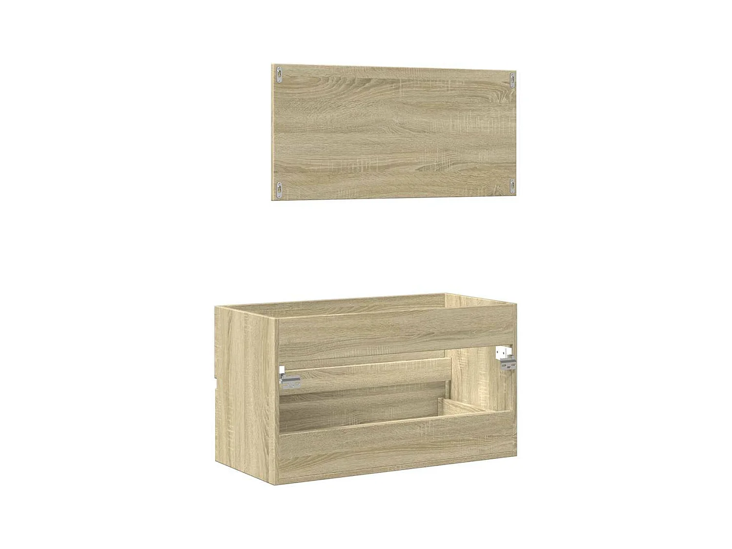 Meuble de salle de bain avec miroir chêne sonoma 80x38,5x45 cm