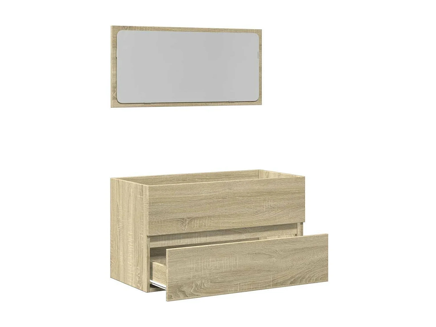 Armário de casa de banho com espelho 80x38,5x45 cm cor sonoma