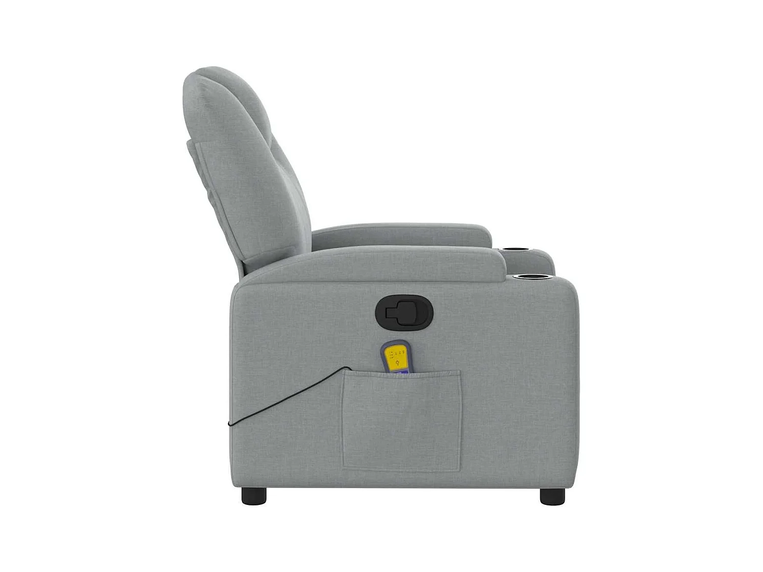 Sillón reclinable de masaje de tela gris claro