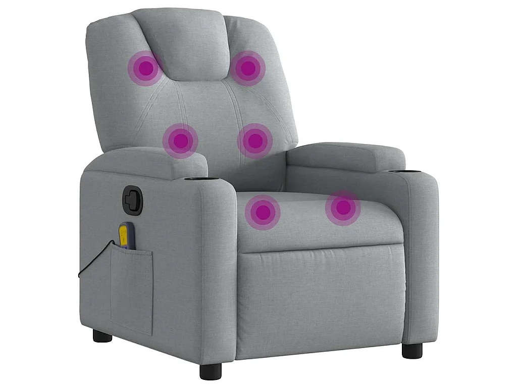 Fauteuil de massage inclinable Gris clair Tissu