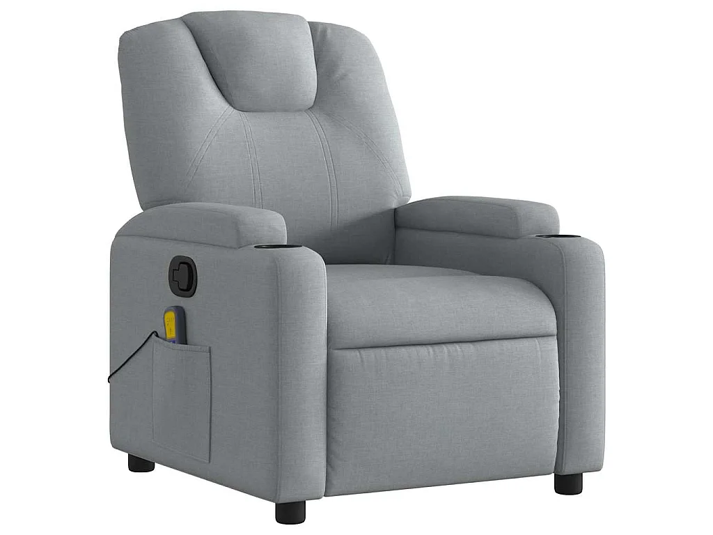 Fauteuil de massage inclinable Gris clair Tissu