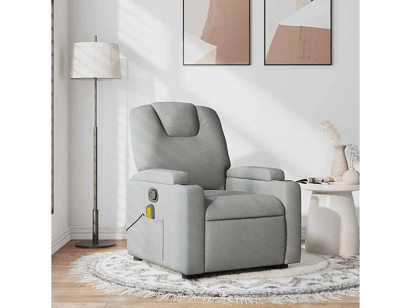 Fauteuil de massage inclinable Gris clair Tissu