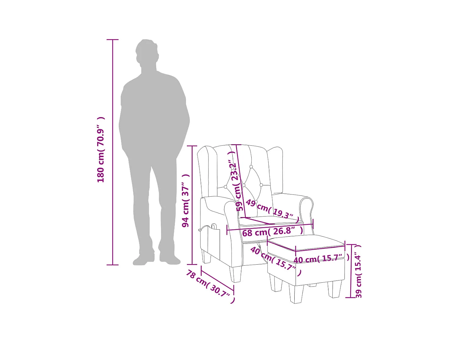 Poltrona Massaggiante con Poggiapiedi Crema in Tessuto