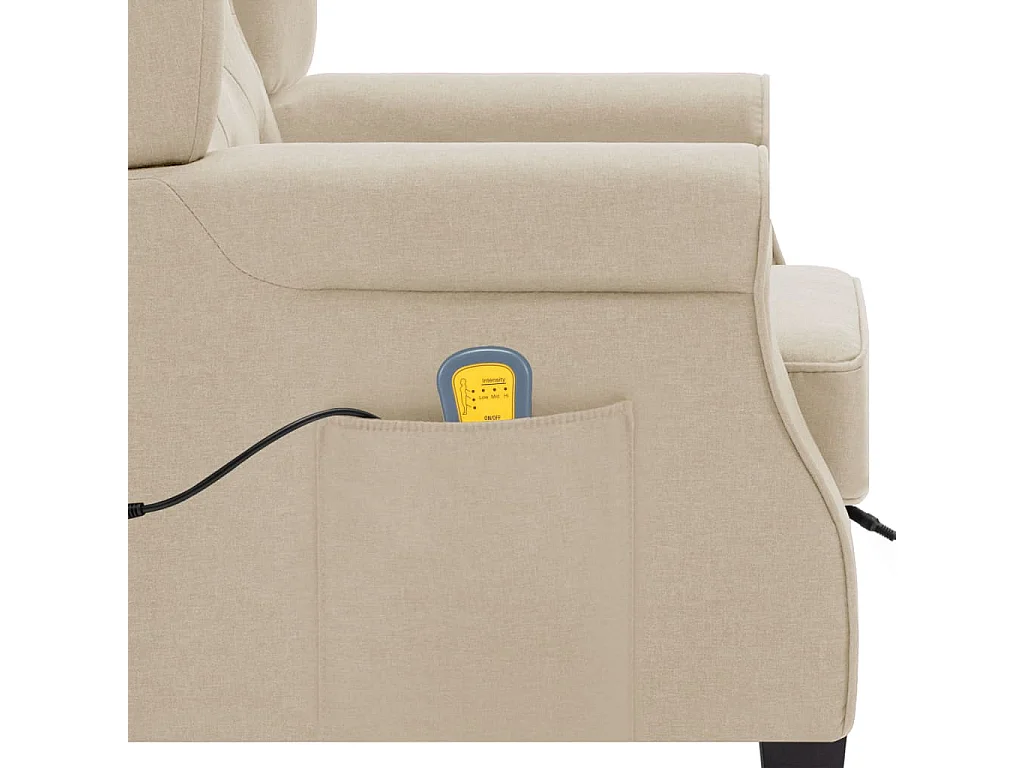 Fauteuil de massage avec repose-pied Crème Tissu