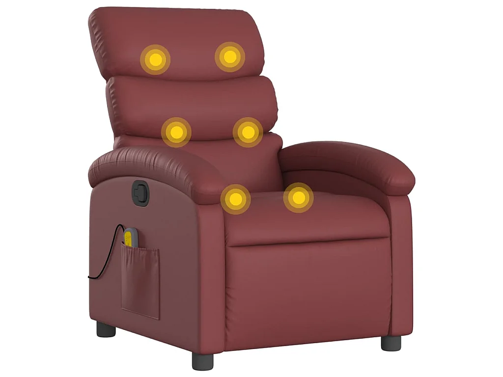 Fauteuil de massage inclinable Rouge bordeaux Similicuir