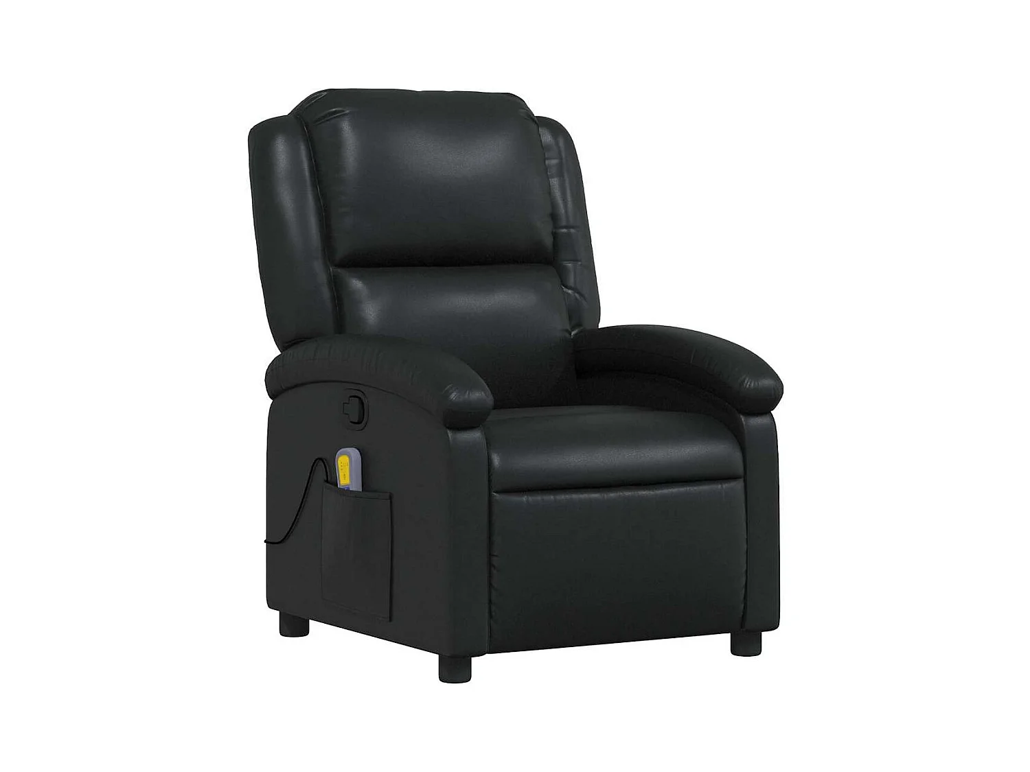 Poltrona de massagens reclinável couro artificial preto