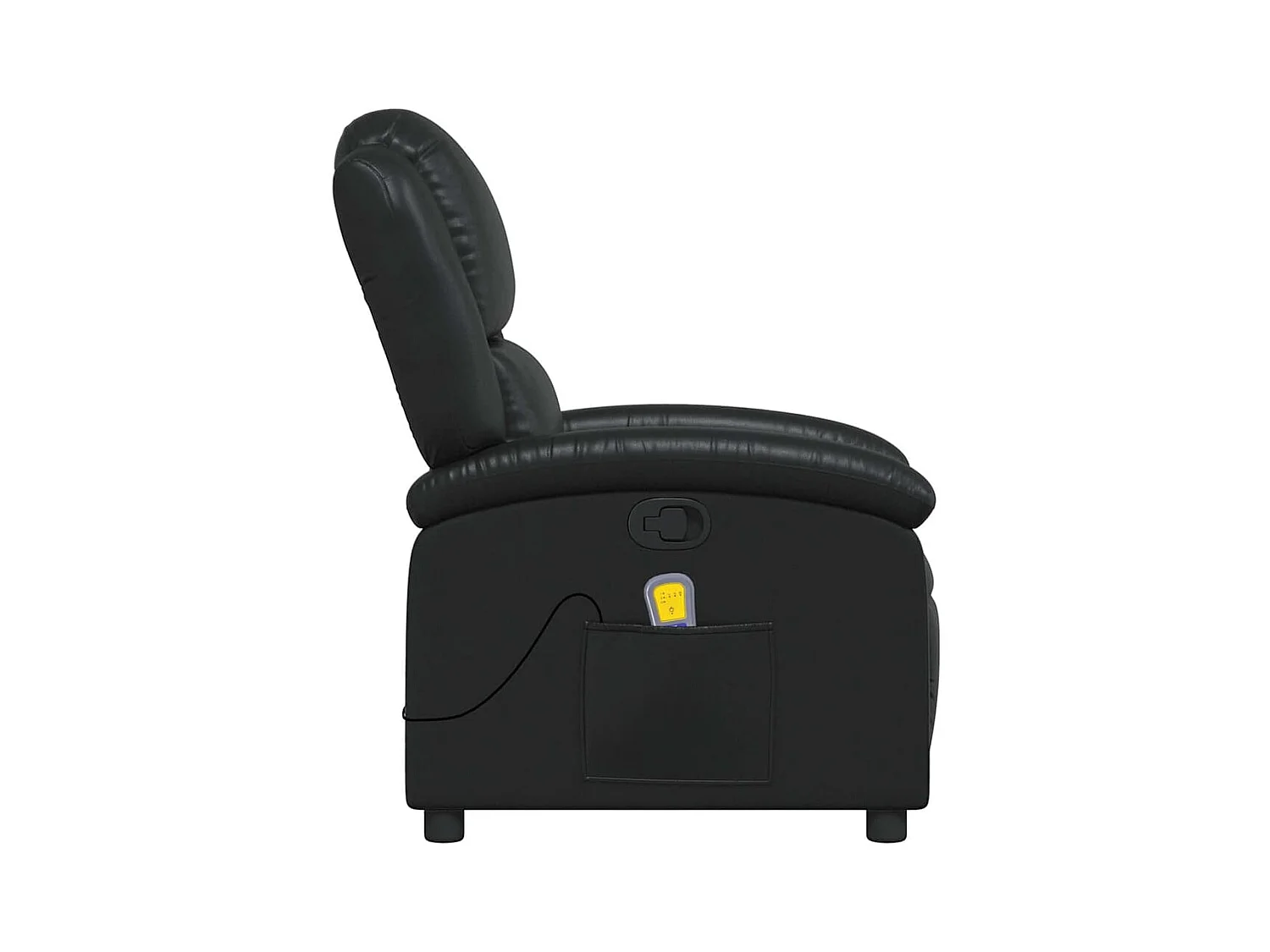 Poltrona de massagens reclinável couro artificial preto