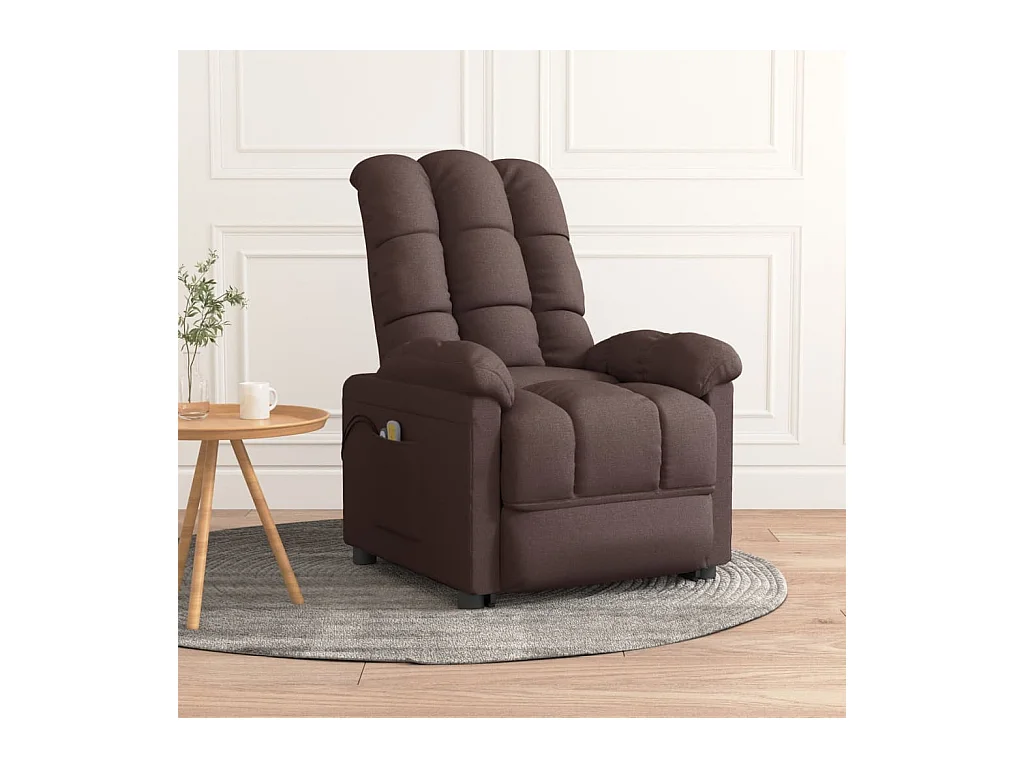 Fauteuil électrique de massage Marron foncé Tissu