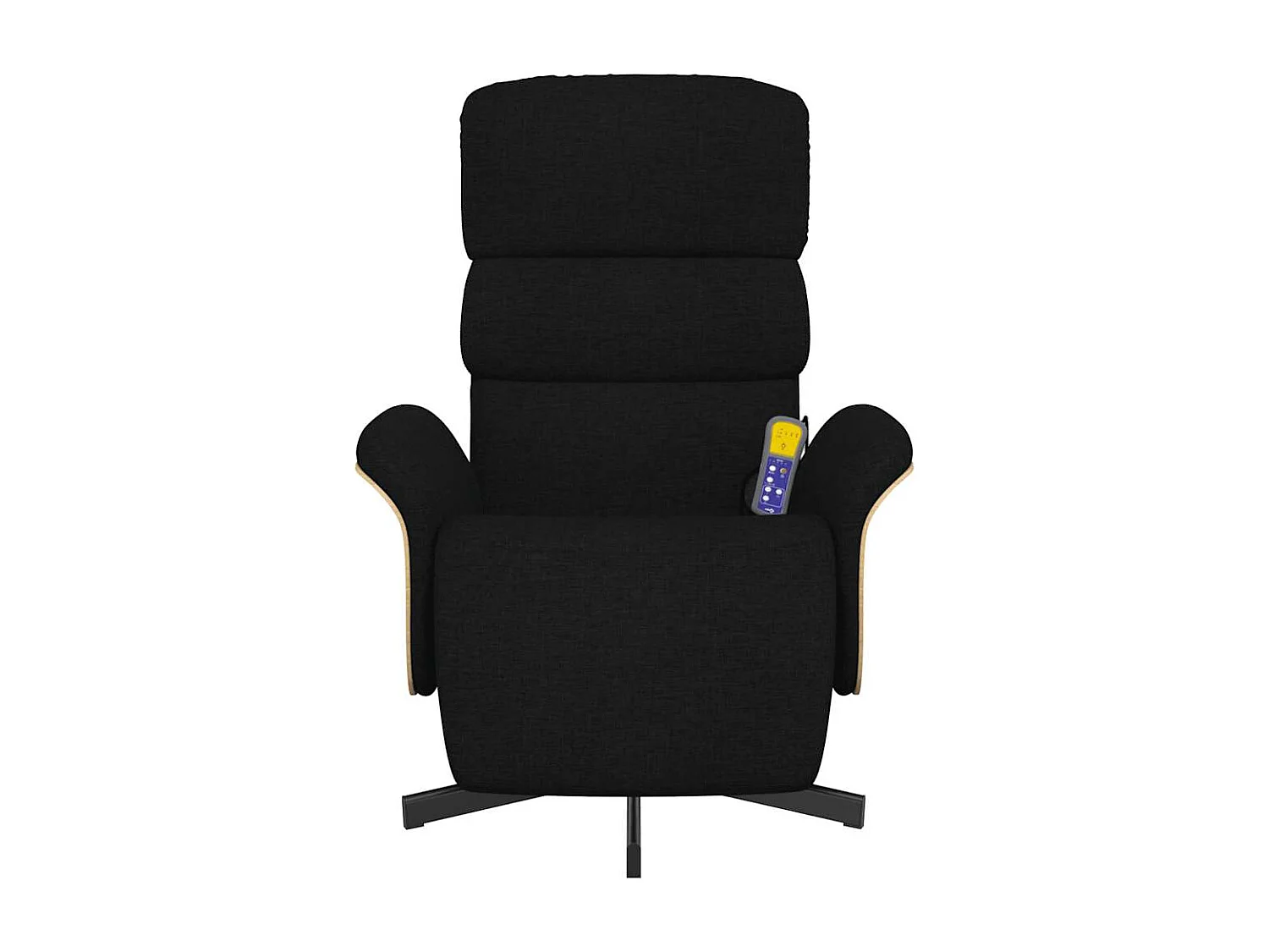 Fauteuil inclinable de massage avec repose-pieds noir tissu