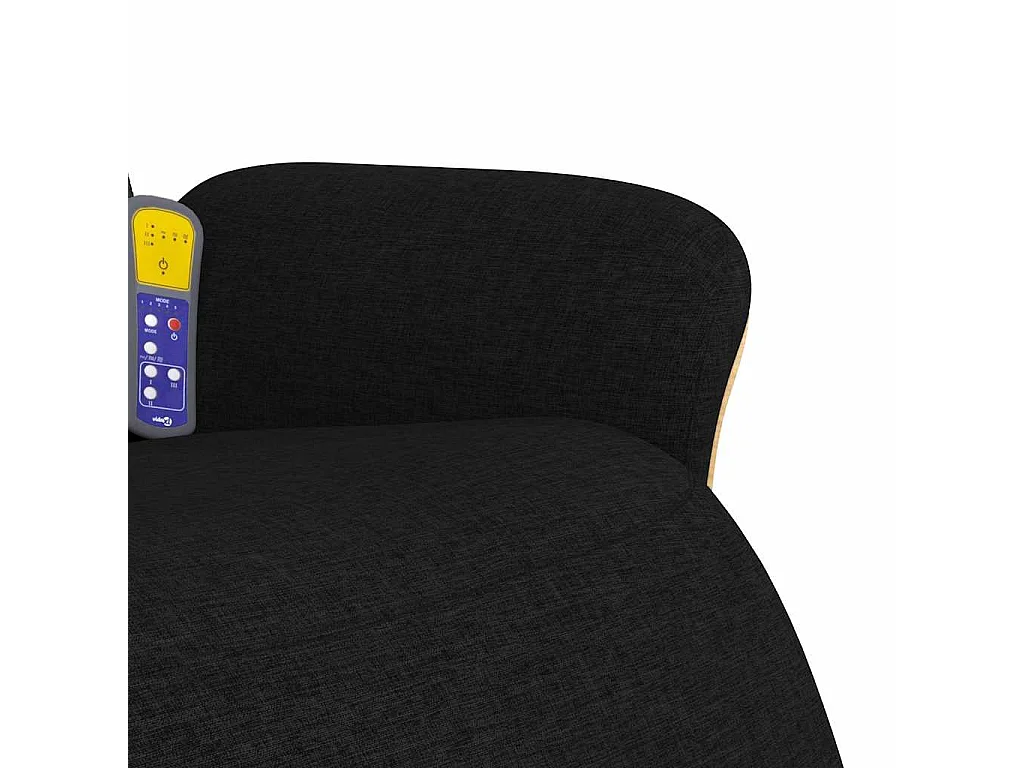 Fauteuil inclinable de massage avec repose-pieds noir tissu