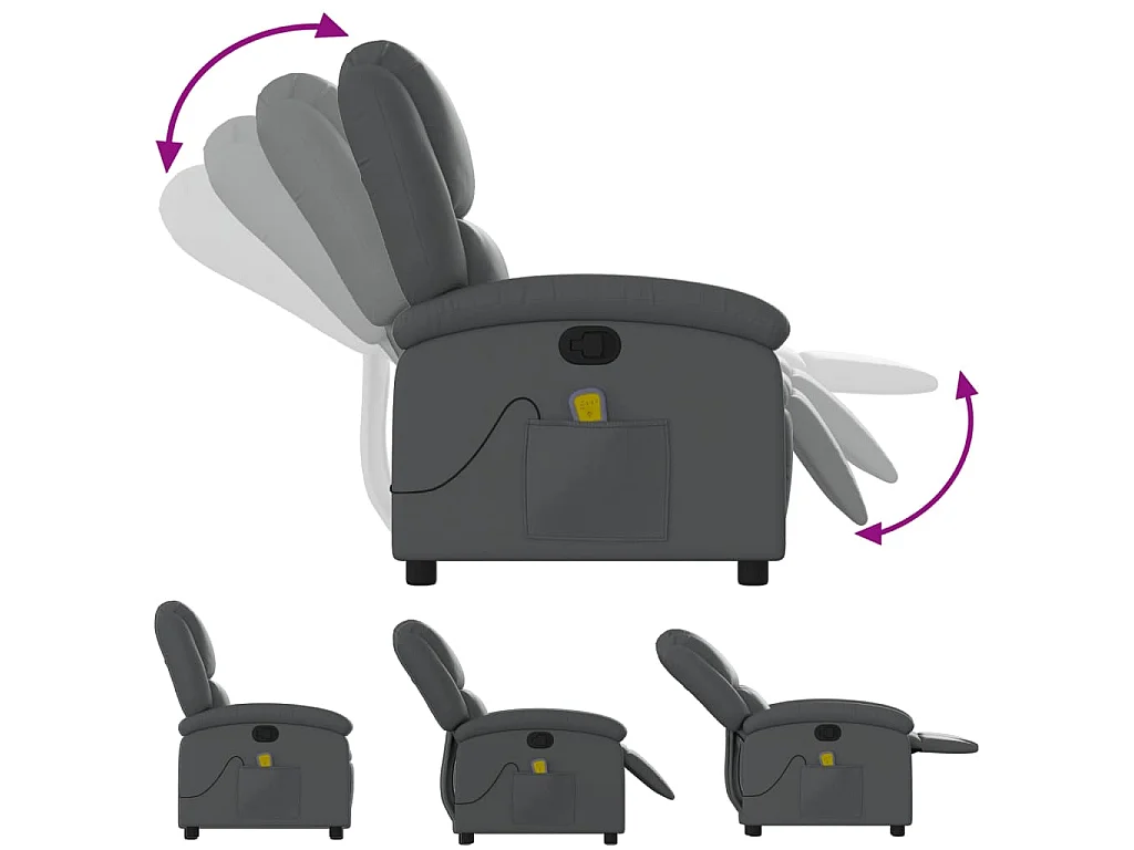 Massagestoel verstelbaar kunstleer grijs