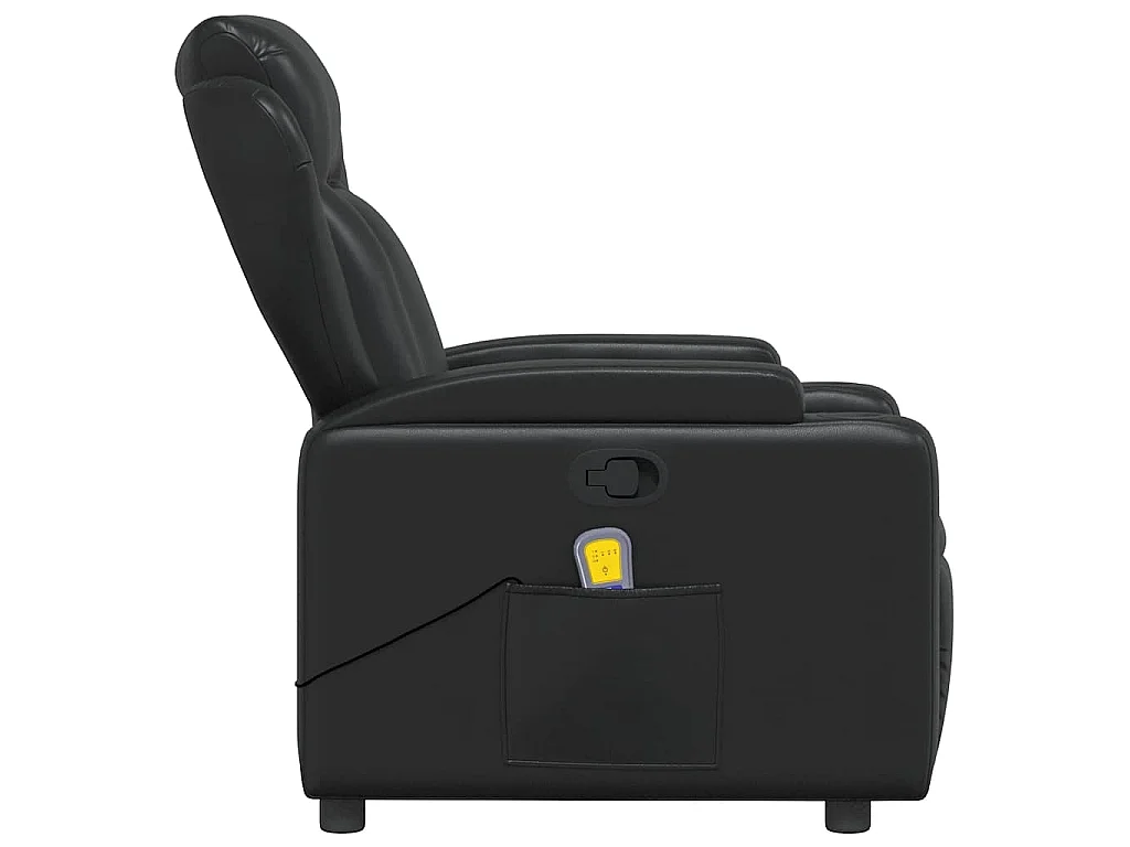 Poltrona Massaggiante Reclinabile Nera in Similpelle