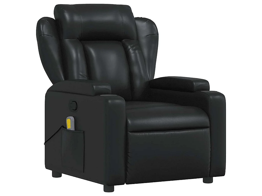 Fauteuil de massage inclinable Noir Similicuir