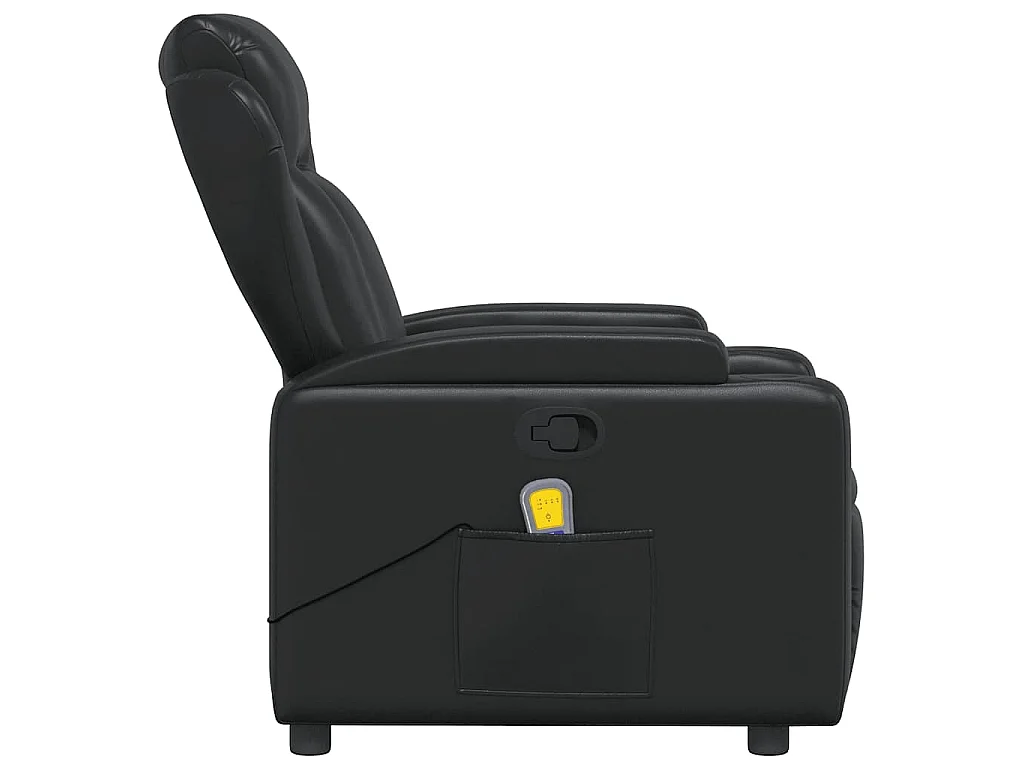 Fauteuil de massage inclinable Noir Similicuir