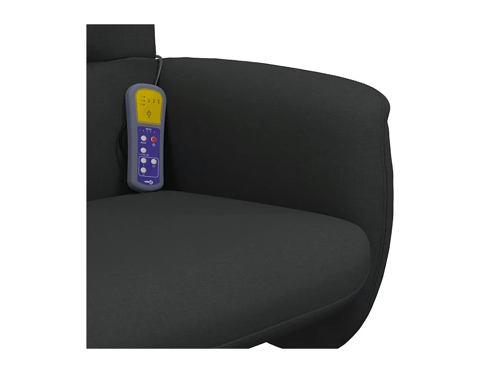 Fauteuil de massage inclinable avec repose-pied noir tissu