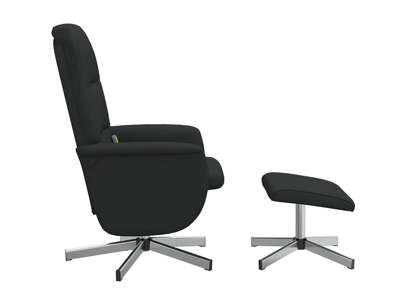 Fauteuil de massage inclinable avec repose-pied noir tissu