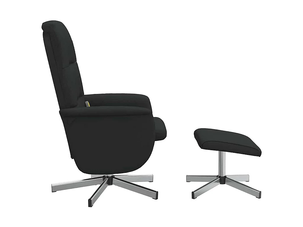 Fauteuil de massage inclinable avec repose-pied noir tissu