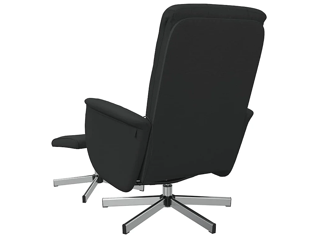 Fauteuil de massage inclinable avec repose-pied noir tissu
