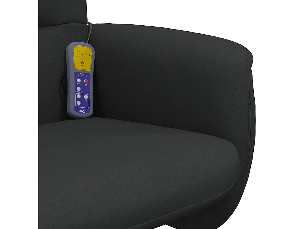 Fauteuil de massage inclinable avec repose-pied noir tissu