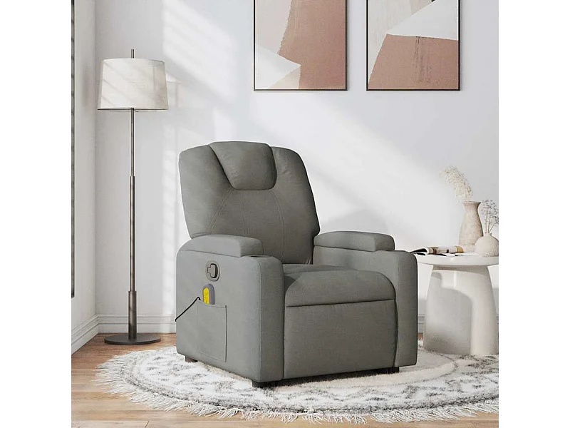 Fauteuil de massage inclinable Gris foncé Tissu