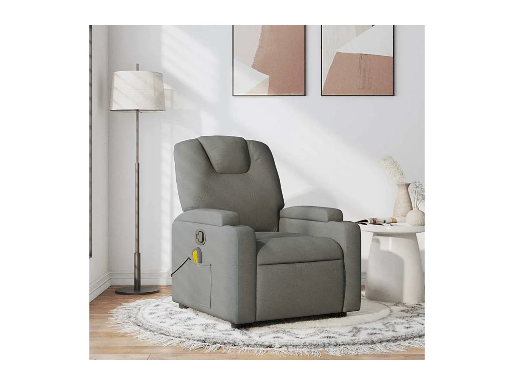 Fauteuil de massage inclinable Gris foncé Tissu