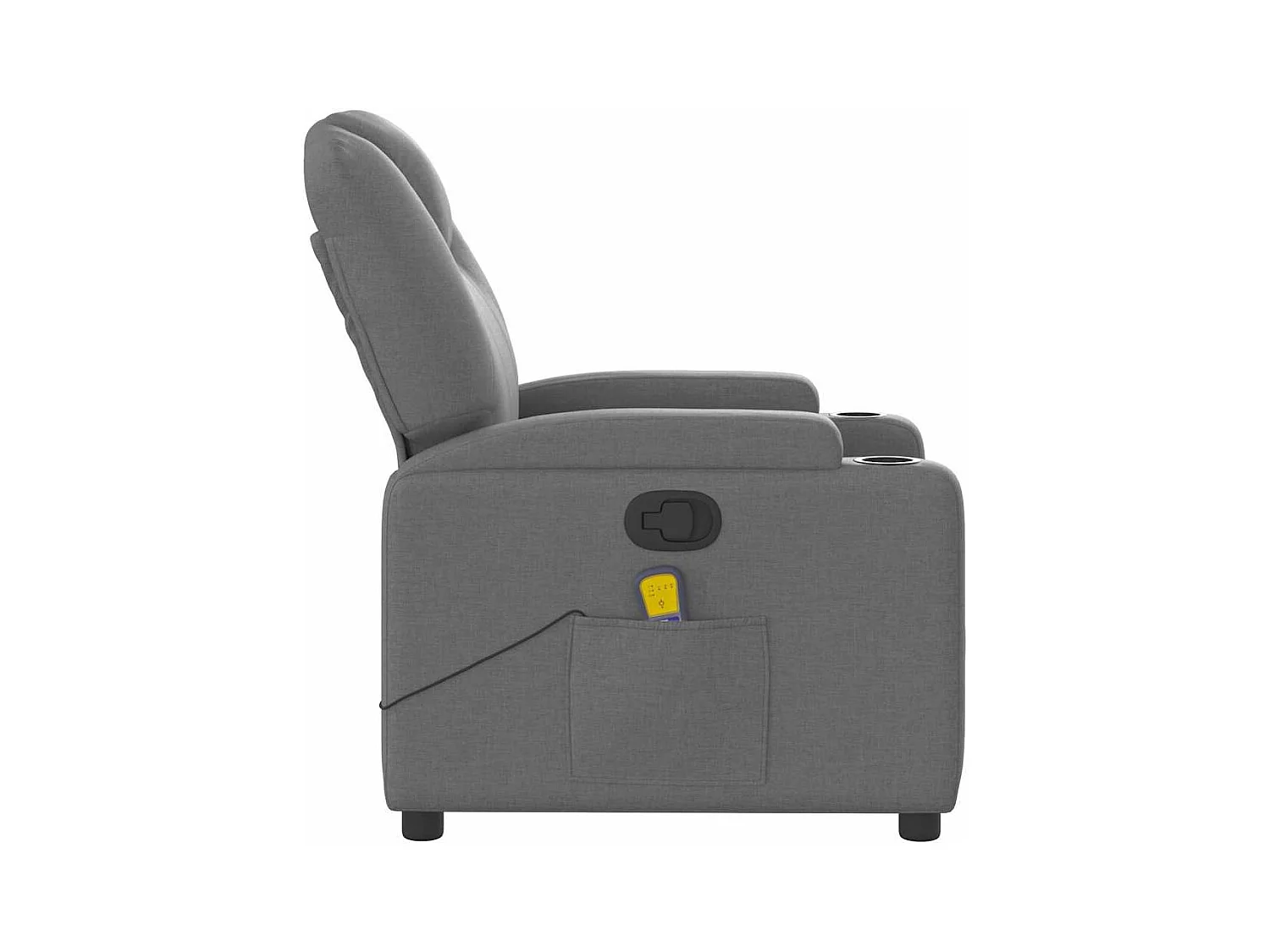 Fauteuil de massage inclinable Gris foncé Tissu