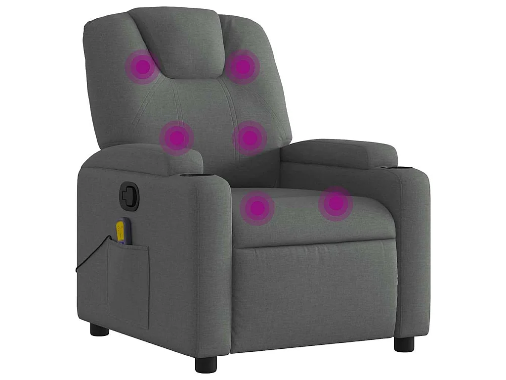 Fauteuil de massage inclinable Gris foncé Tissu