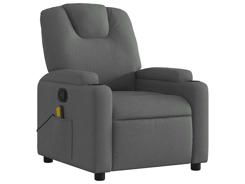 Fauteuil de massage inclinable Gris foncé Tissu