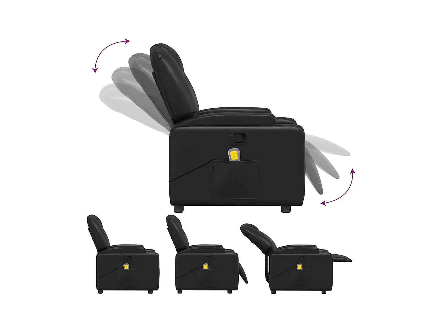 Massagesessel Schwarz Kunstleder