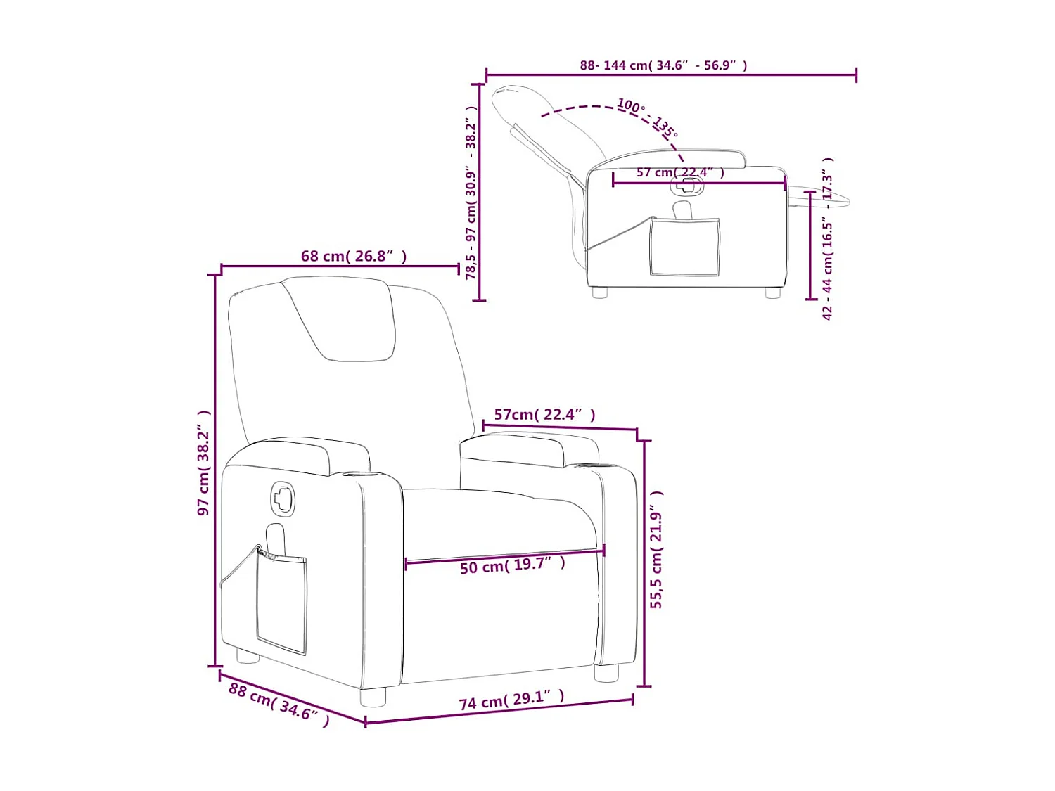 Massagesessel Schwarz Kunstleder