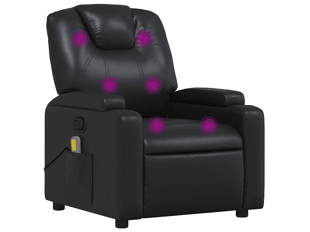 Fauteuil de massage inclinable Noir Similicuir