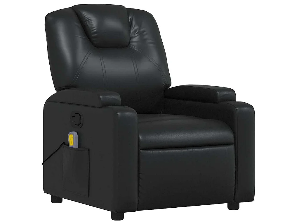 Fauteuil de massage inclinable Noir Similicuir