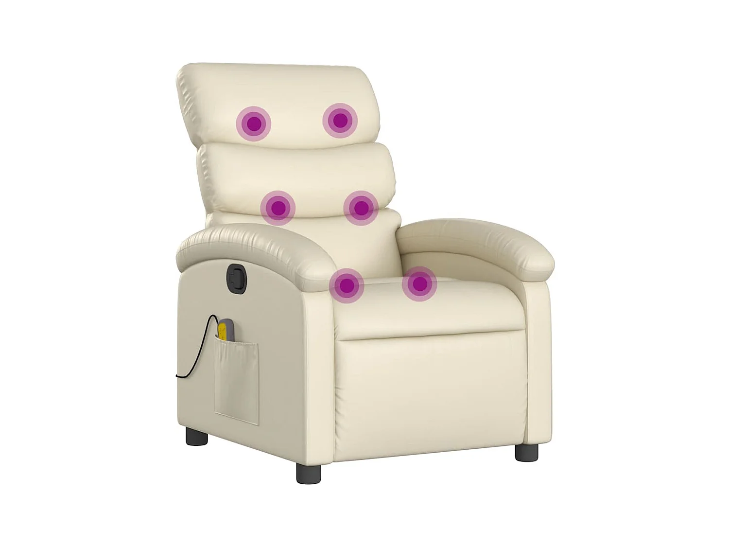 Fauteuil inclinable de massage Crème Similicuir