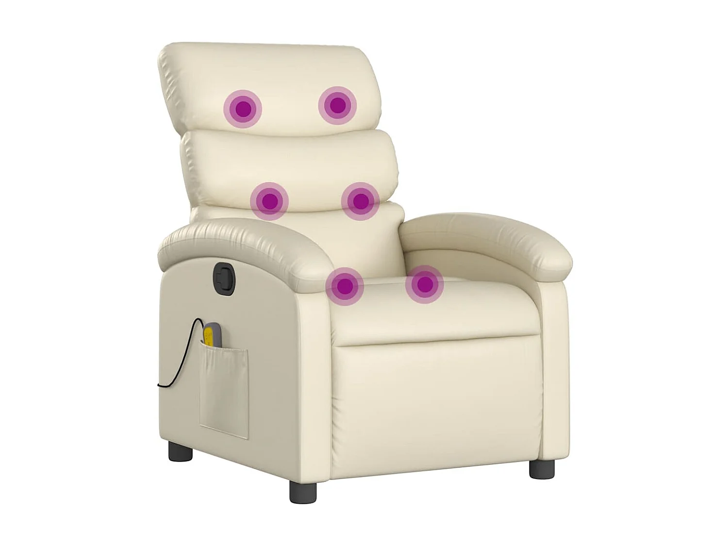 Fauteuil inclinable de massage Crème Similicuir