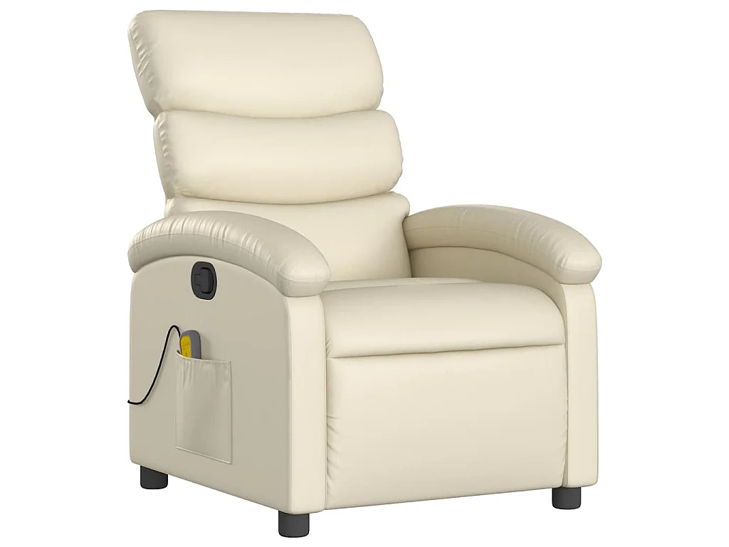Fauteuil inclinable de massage Crème Similicuir