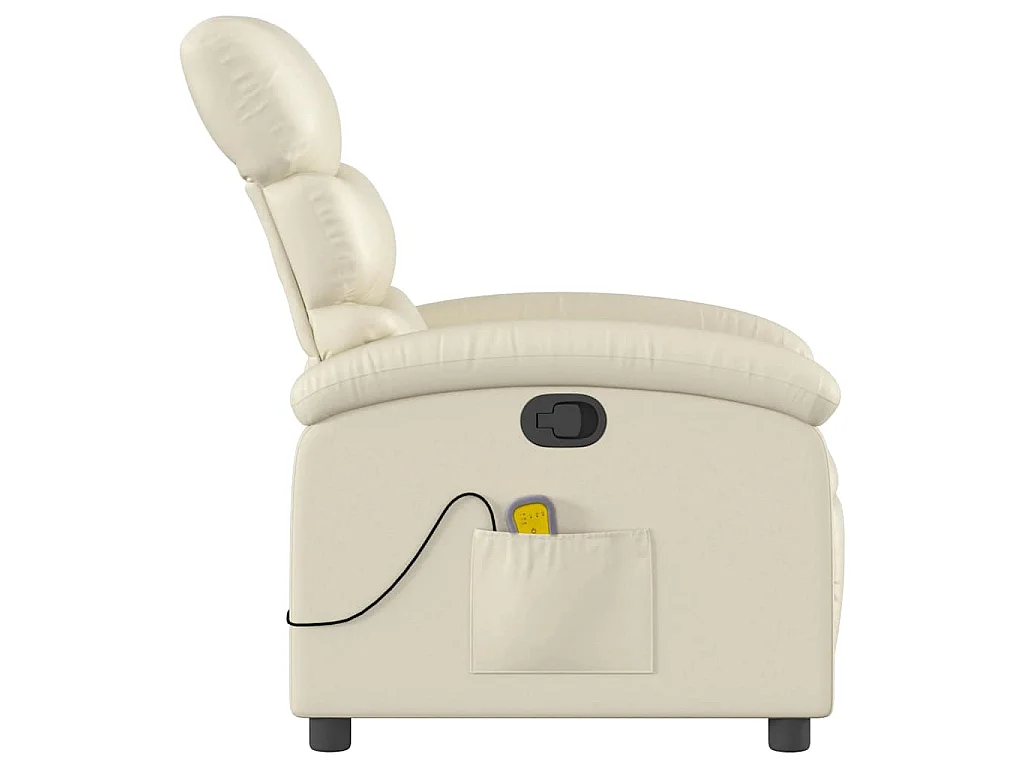 Fauteuil inclinable de massage Crème Similicuir
