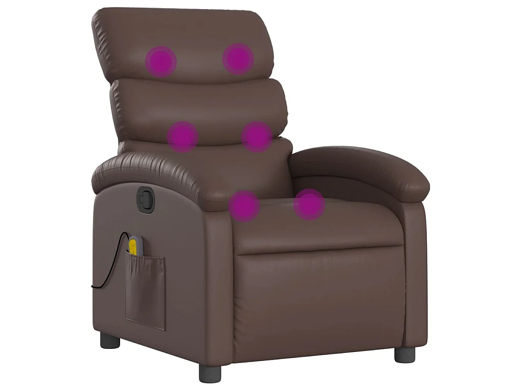 Fauteuil de massage inclinable Marron Similicuir